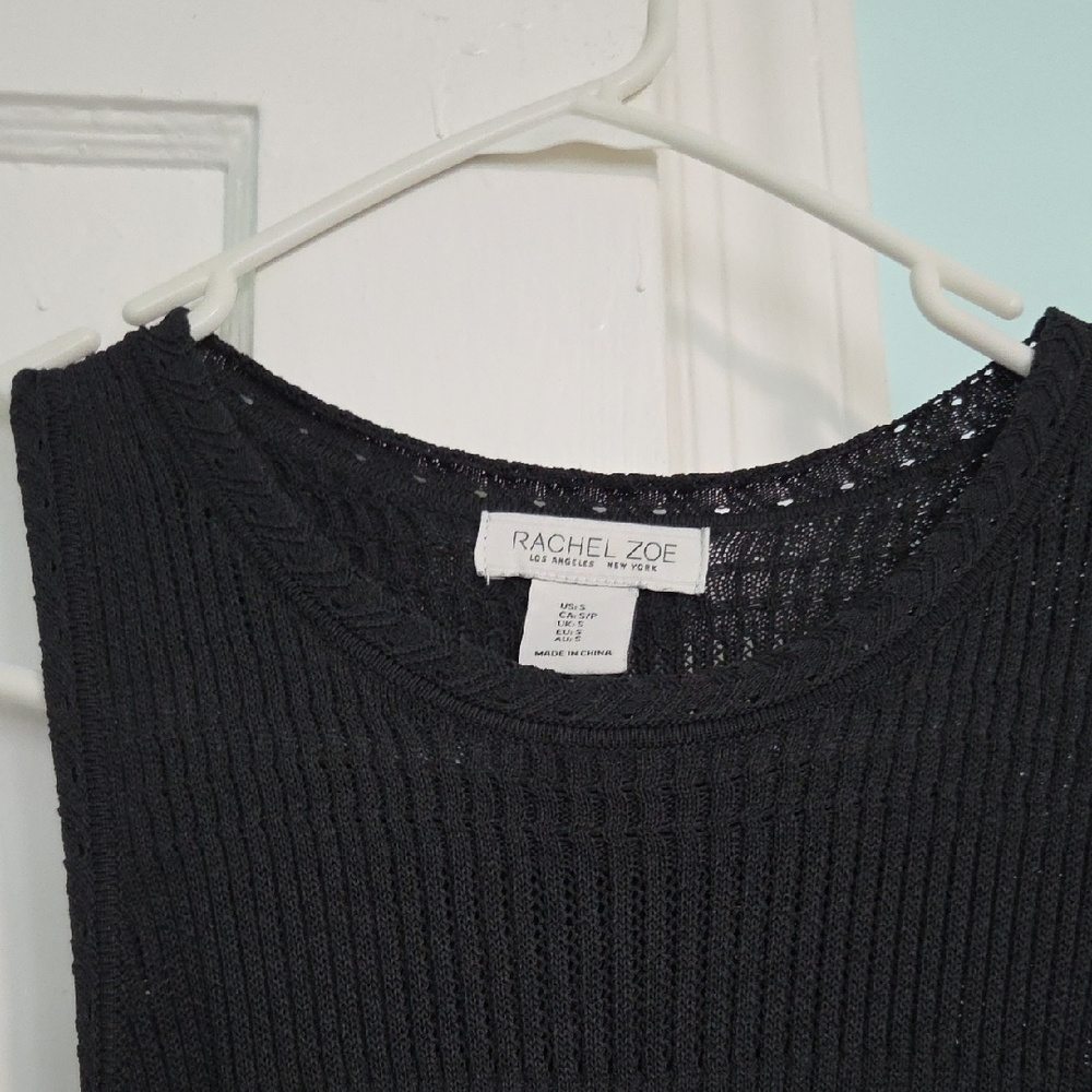 Rachel Zoe Black Ribbed Knit Women's Long Dress